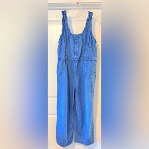 Free People We The Free Lucile Denim Jumpsuit Size XL